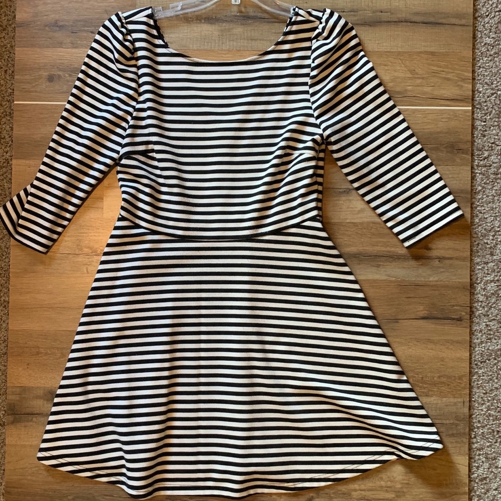 Black and white stripped dress